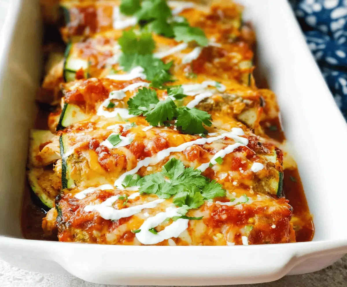 Low Carb Keto Chicken Zucchini Enchiladas