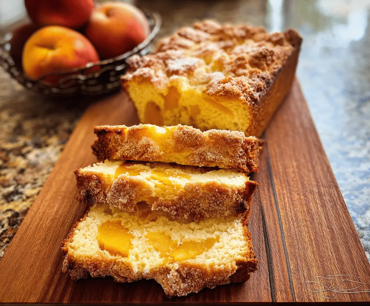 Moist Peach Cobbler Pound Cake Recipe