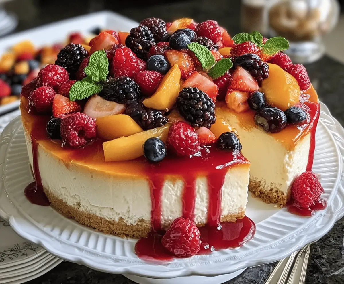 Fresh Summer Berry and Peach Cheesecake Recipe