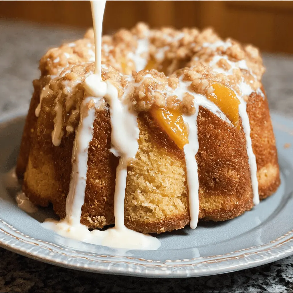 Moist Cream Cheese Peach Cobbler Pound Cake