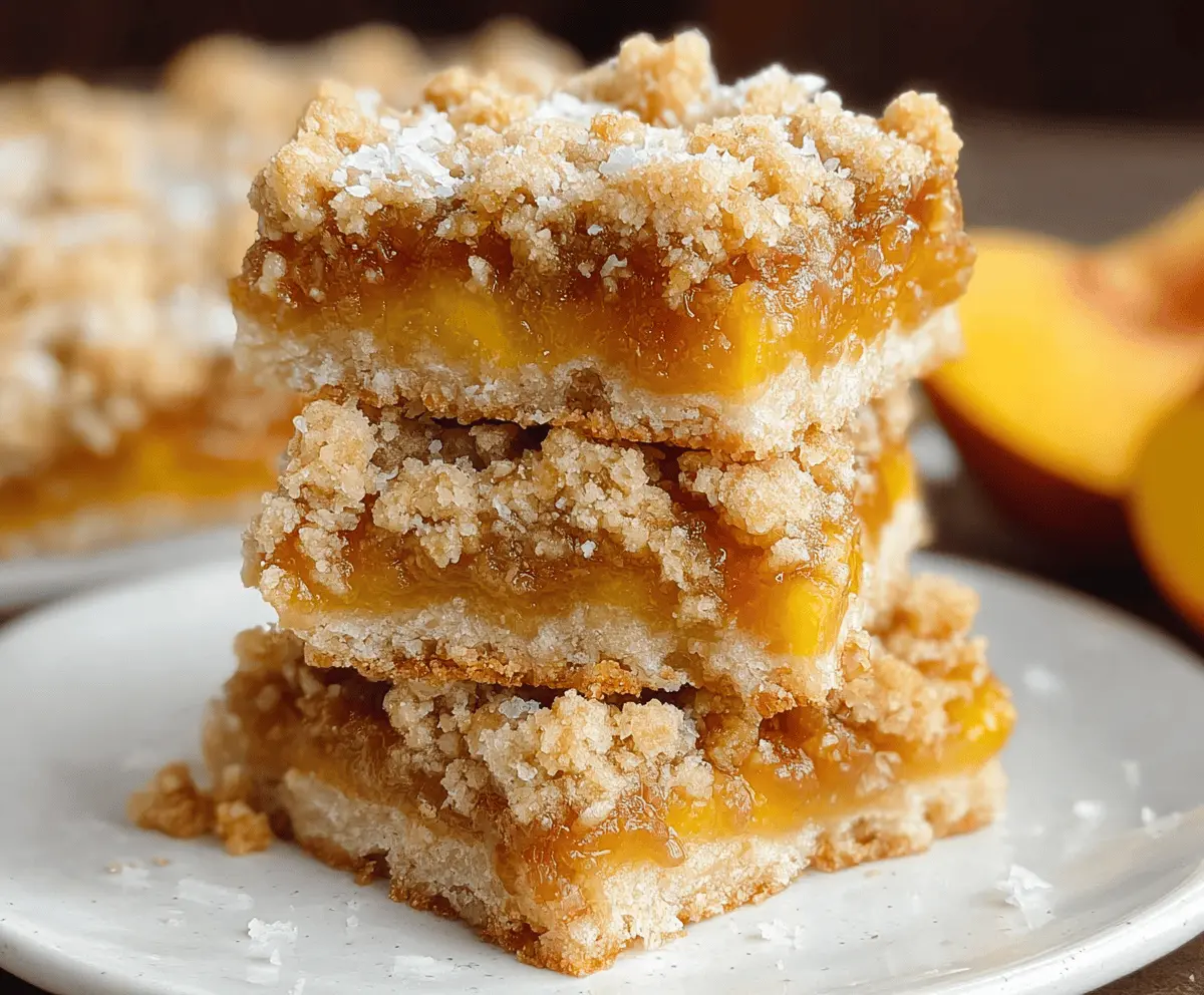 Easy Peach Crumble Bars Recipe