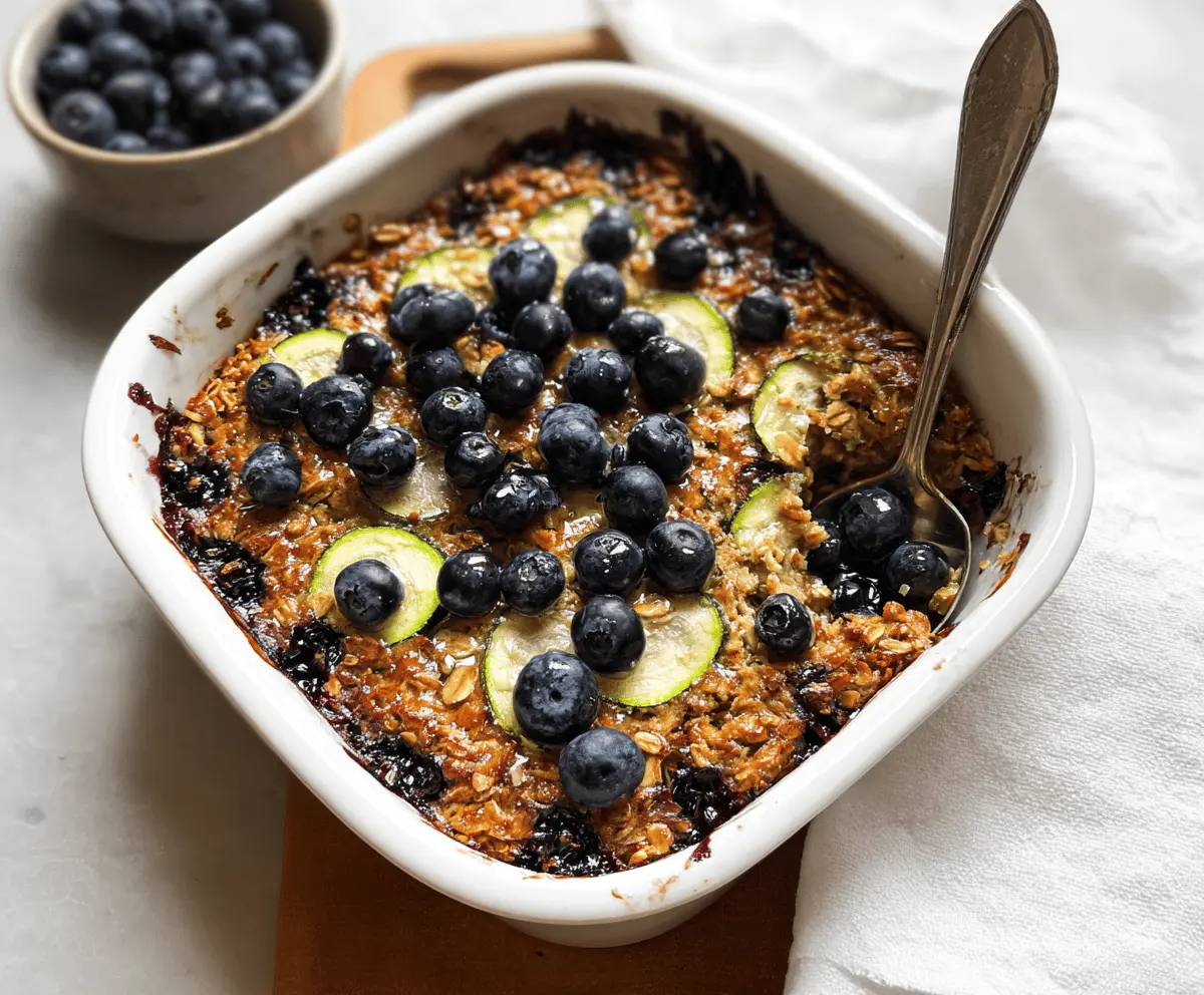 Healthy Zucchini Blueberry Baked Oatmeal Recipe