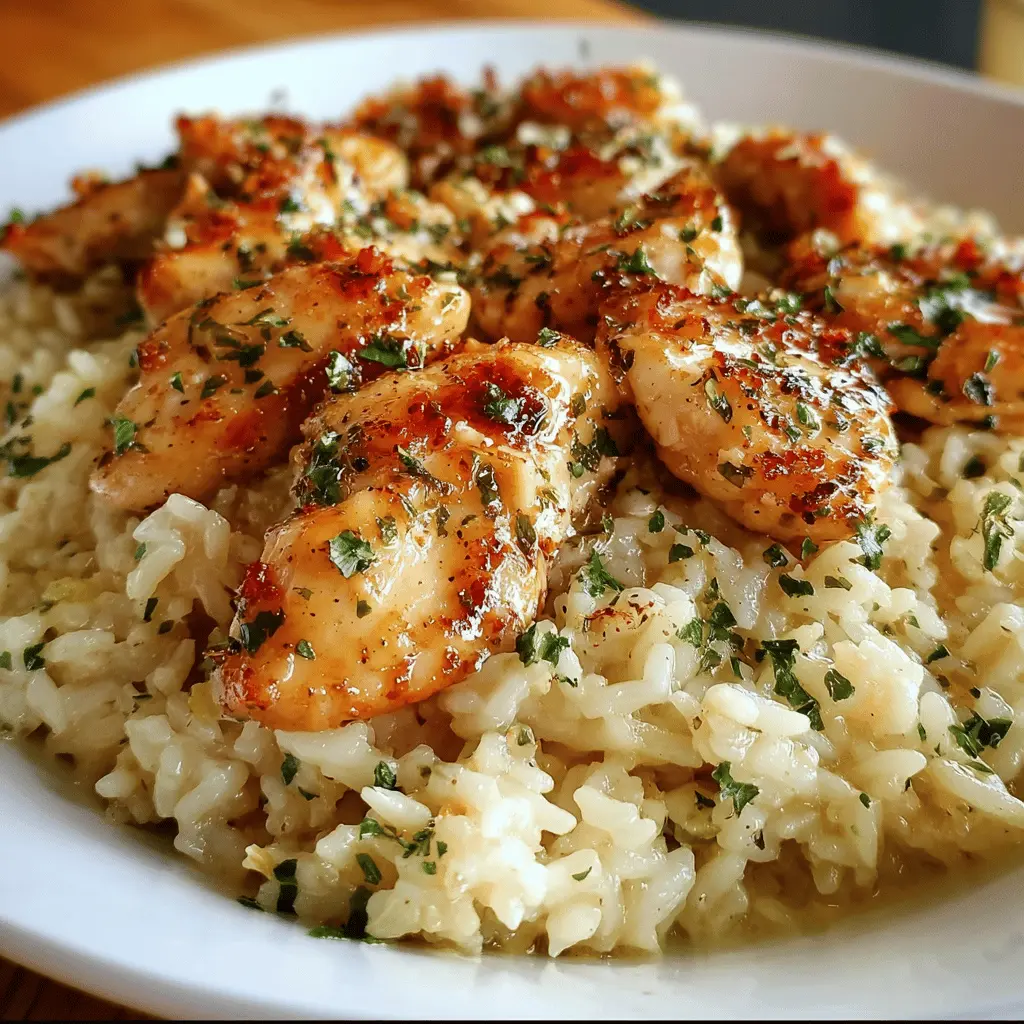 Easy Chicken Scampi With Garlic Parmesan Rice