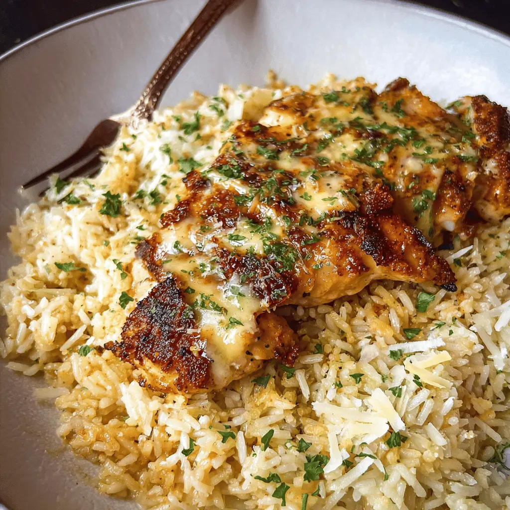 Easy One-Pan Garlic Parmesan Chicken and Rice