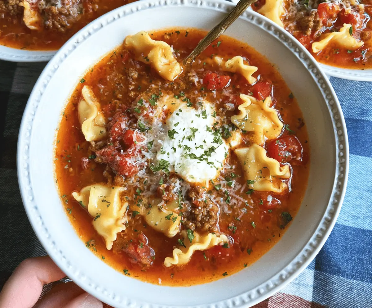 Easy Crockpot Lasagna Soup Recipe