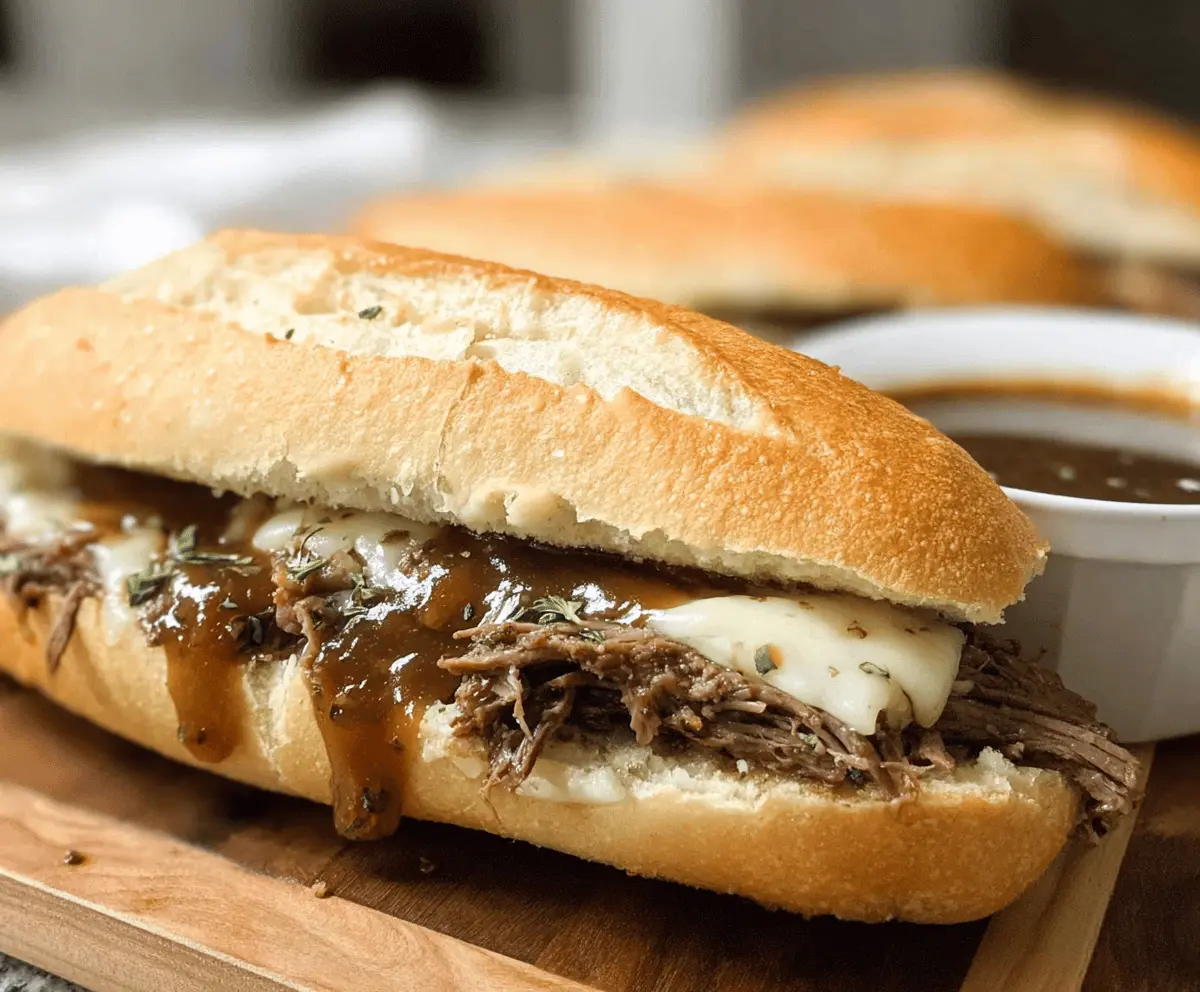 Easy Crockpot French Dip Recipe with Au Jus