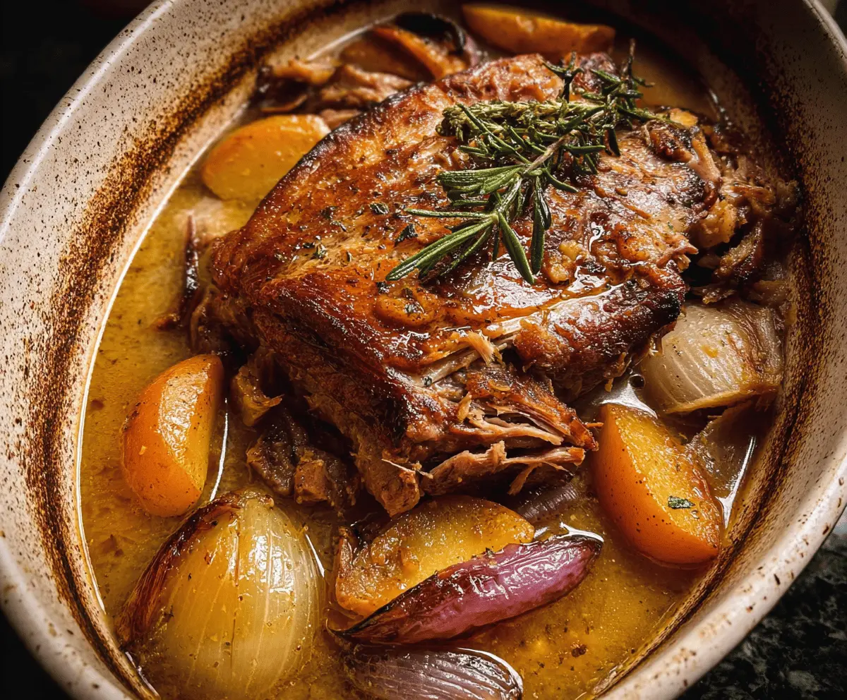 Easy Apple Cider Braised Pork Shoulder Recipe