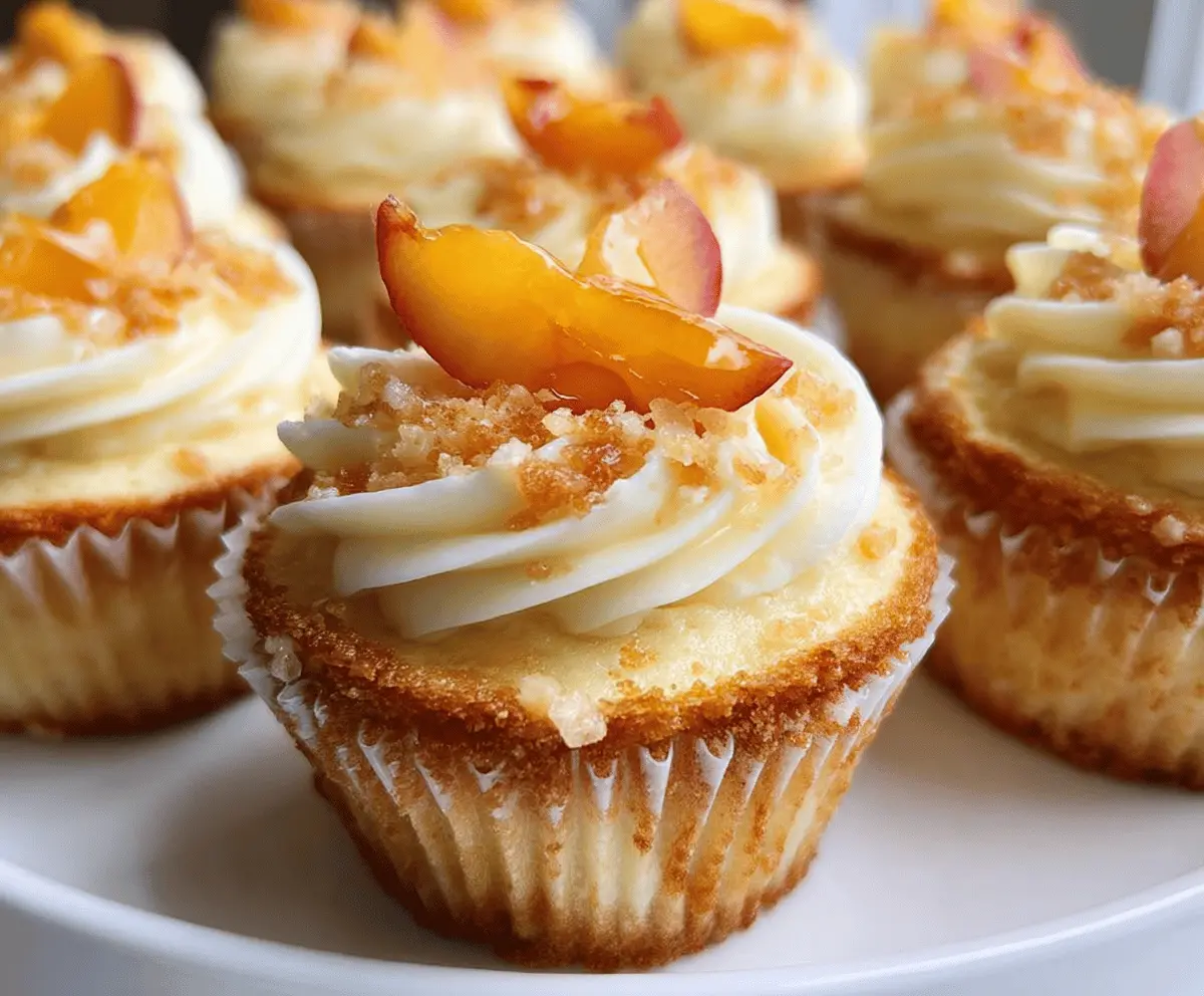 Creamy Peach and Honey Cheesecake Cupcakes
