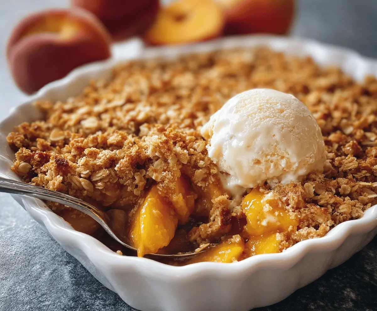 Easy Homemade Peach Crisp Recipe With Crunchy Topping