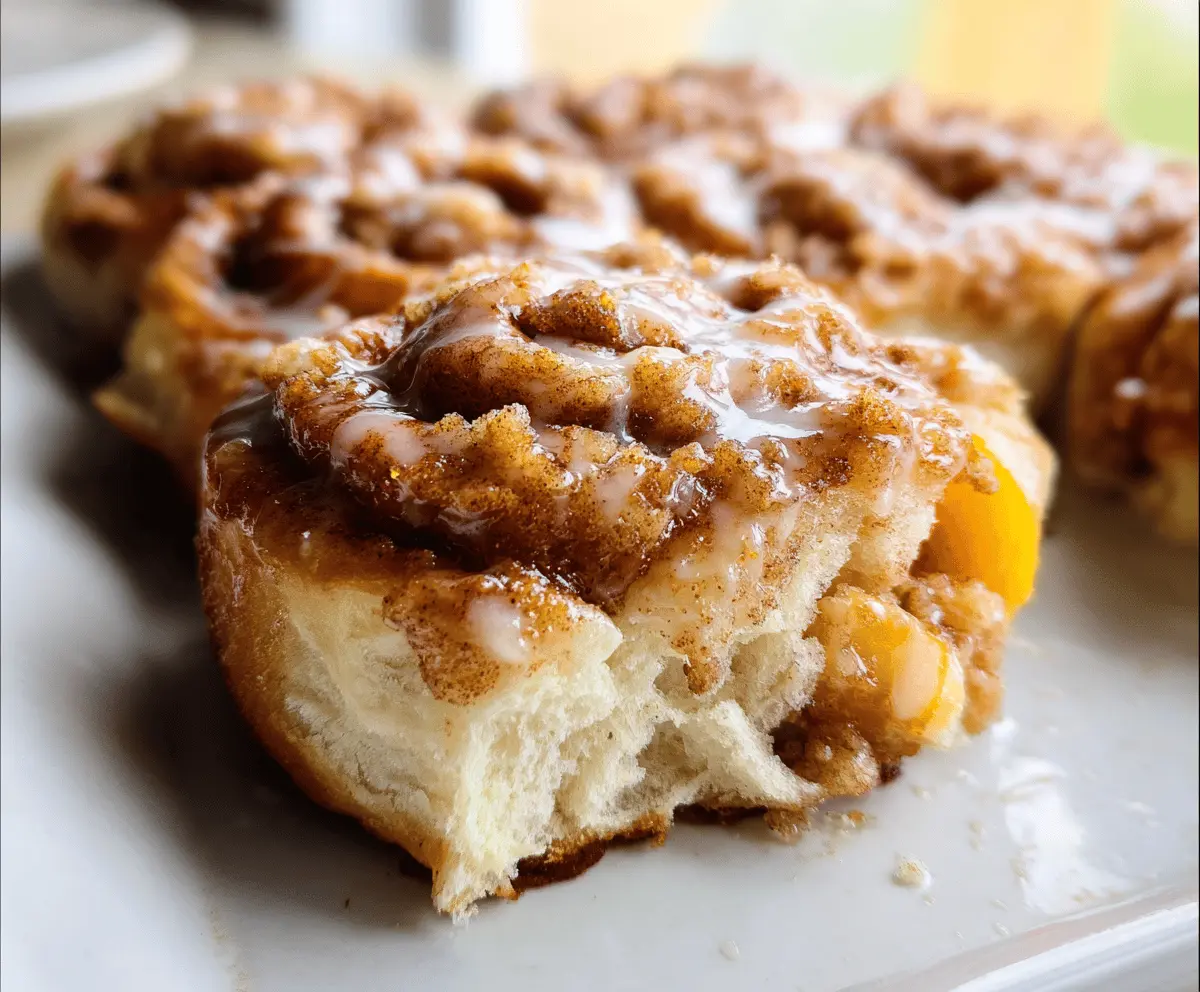 Easy Peach Cobbler Cinnamon Rolls Recipe