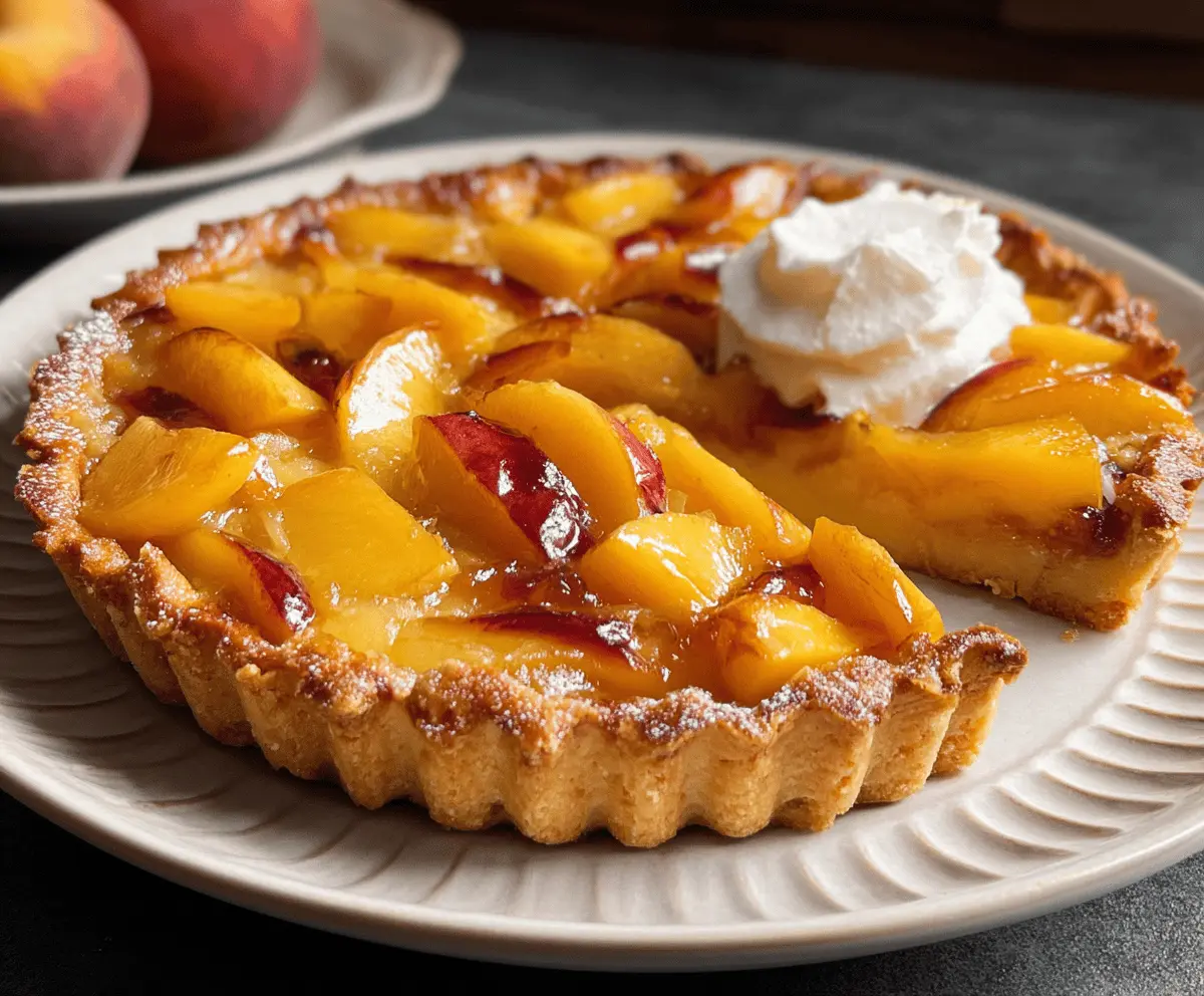 Easy Fresh Peach Tart Recipe with Flaky Crust