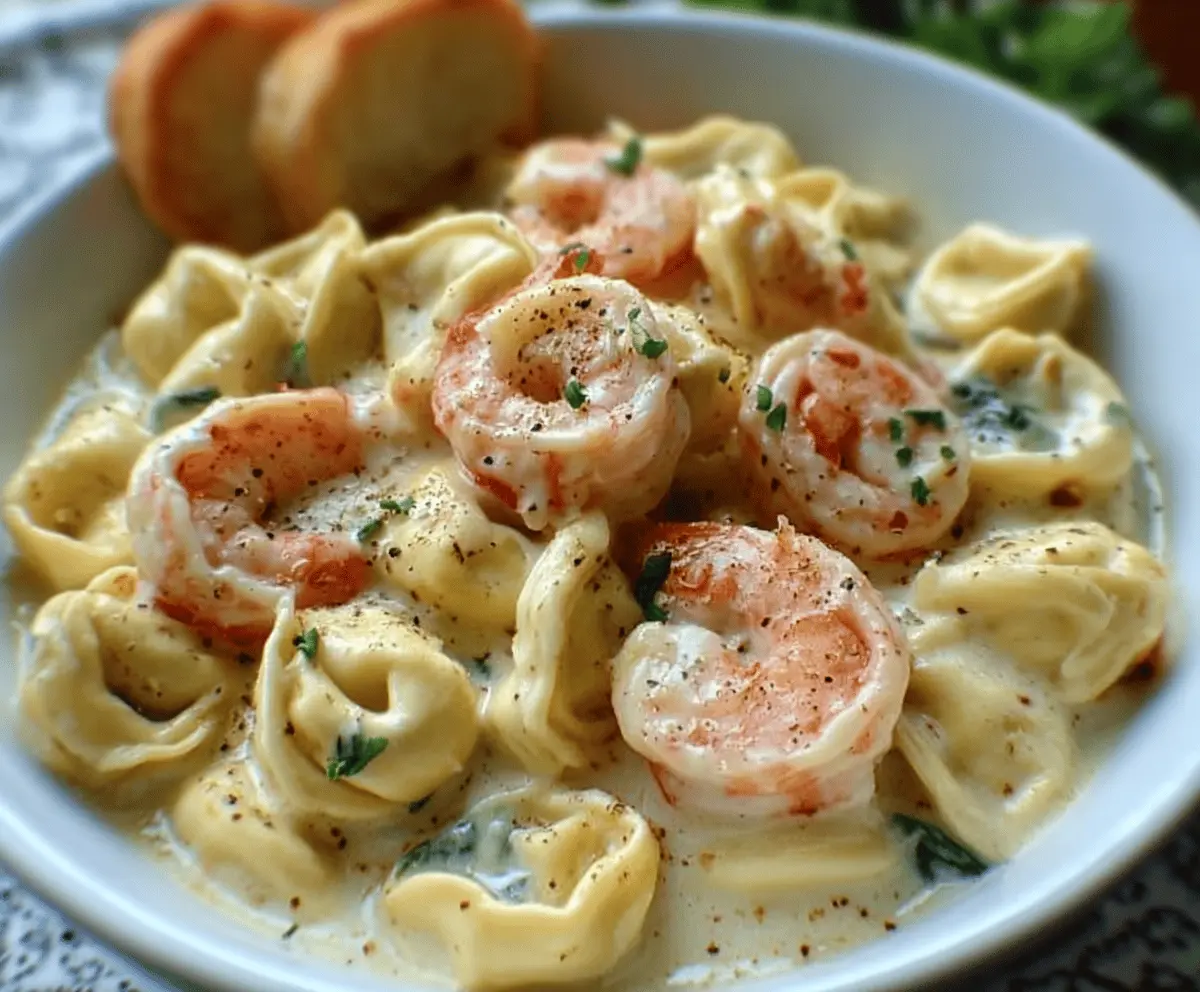 Creamy Shrimp Tortellini Alfredo
