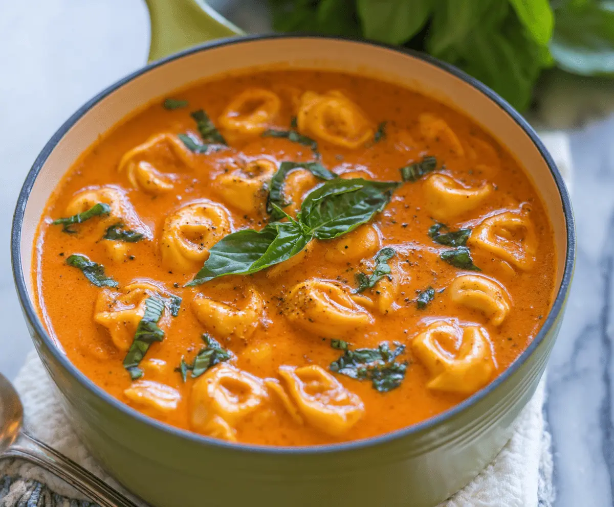 Creamy Tomato Basil Tortellini Soup