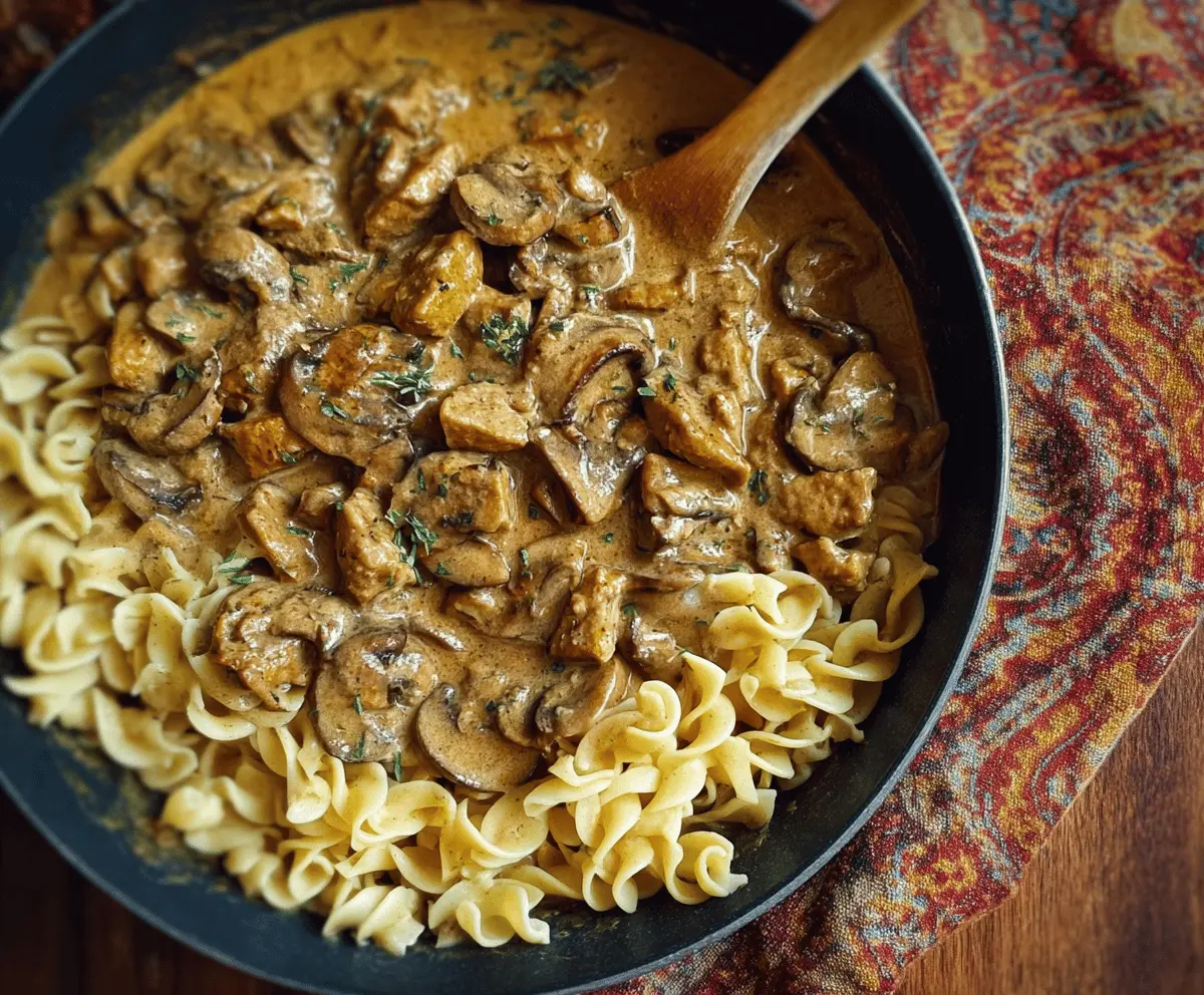 Mushroom and Seitan Stroganoff