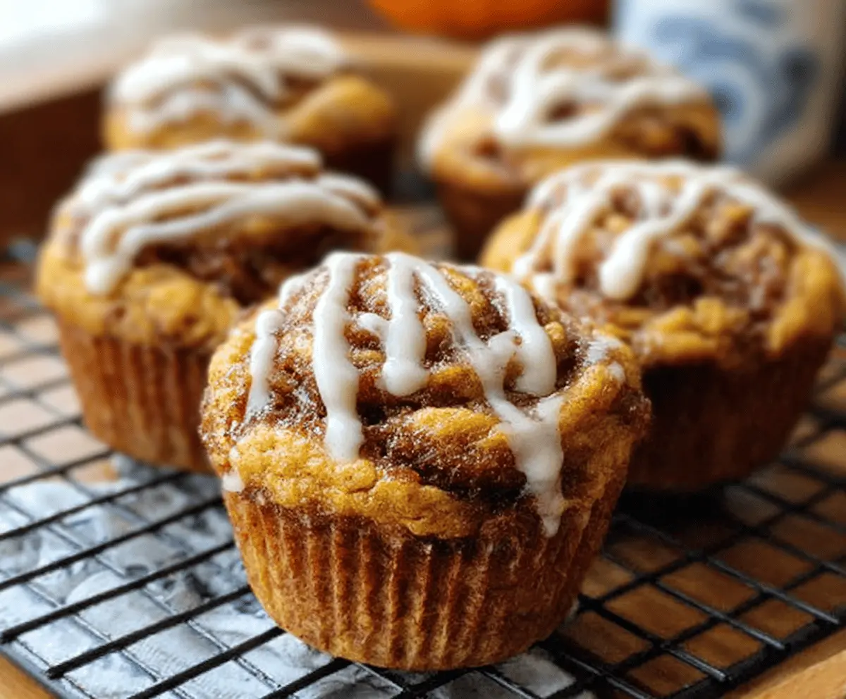 Pumpkin Cinnamon Roll Muffins
