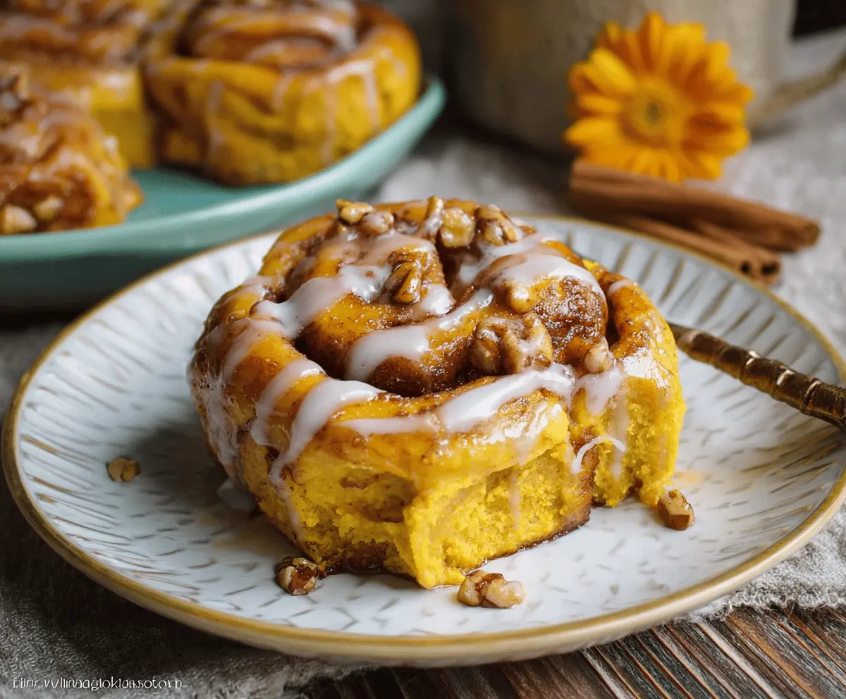 Pumpkin Cinnamon Rolls with Coffee Maple Frosting