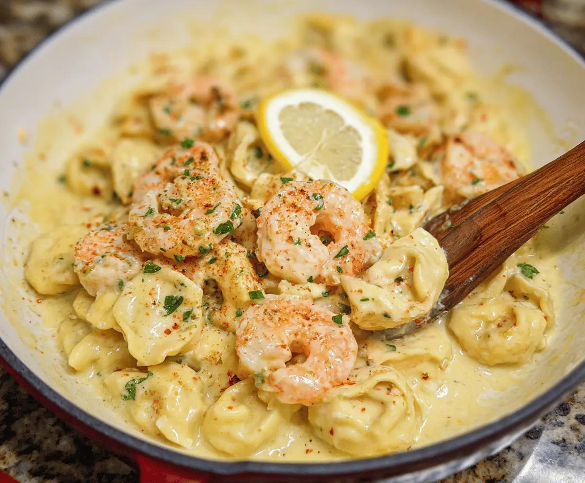 Shrimp Tortellini in Lemon Garlic Cream Sauce