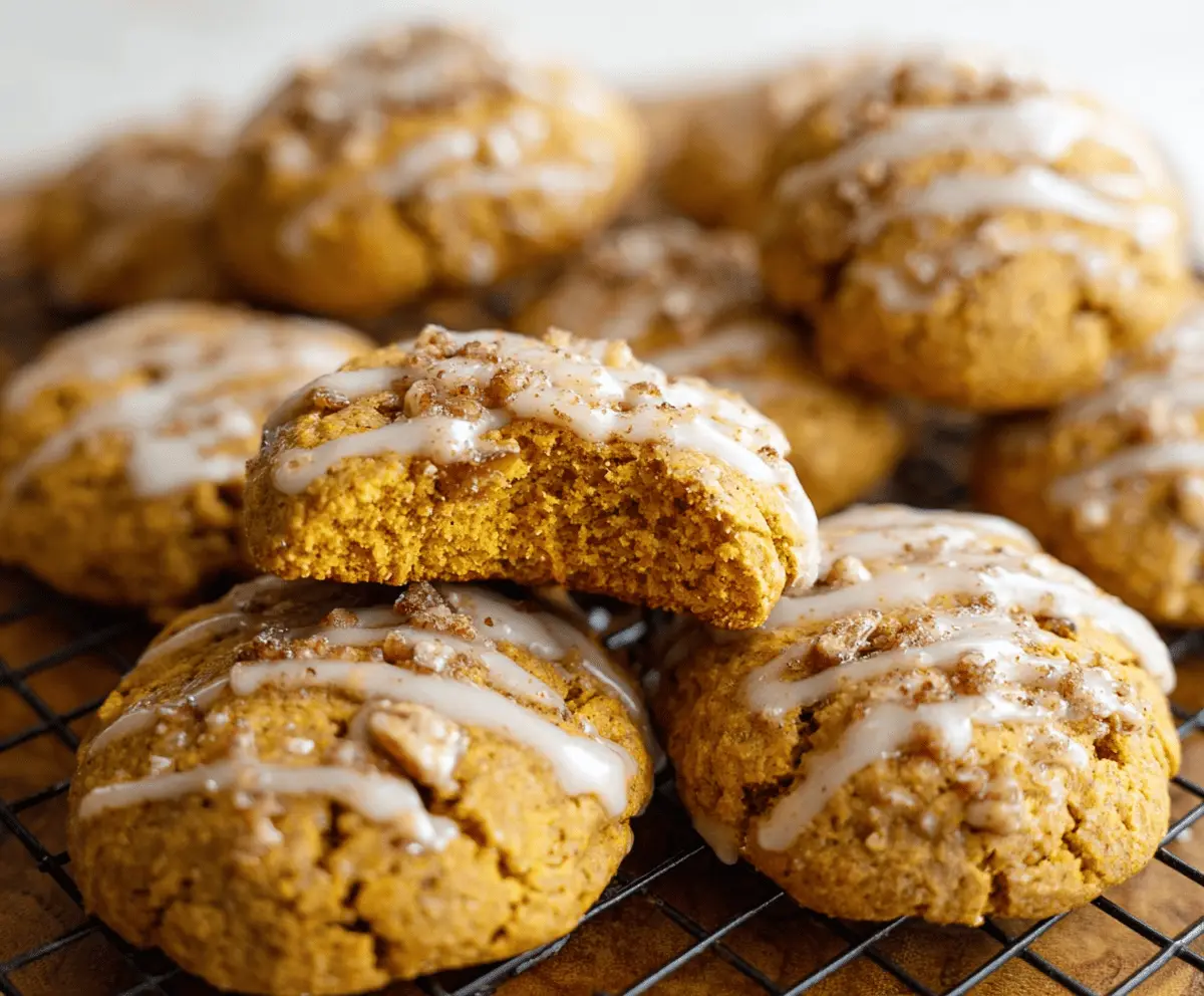 Delicious soft pumpkin pie cookies with spiced pumpkin filling and a golden crust, perfect for fall desserts.