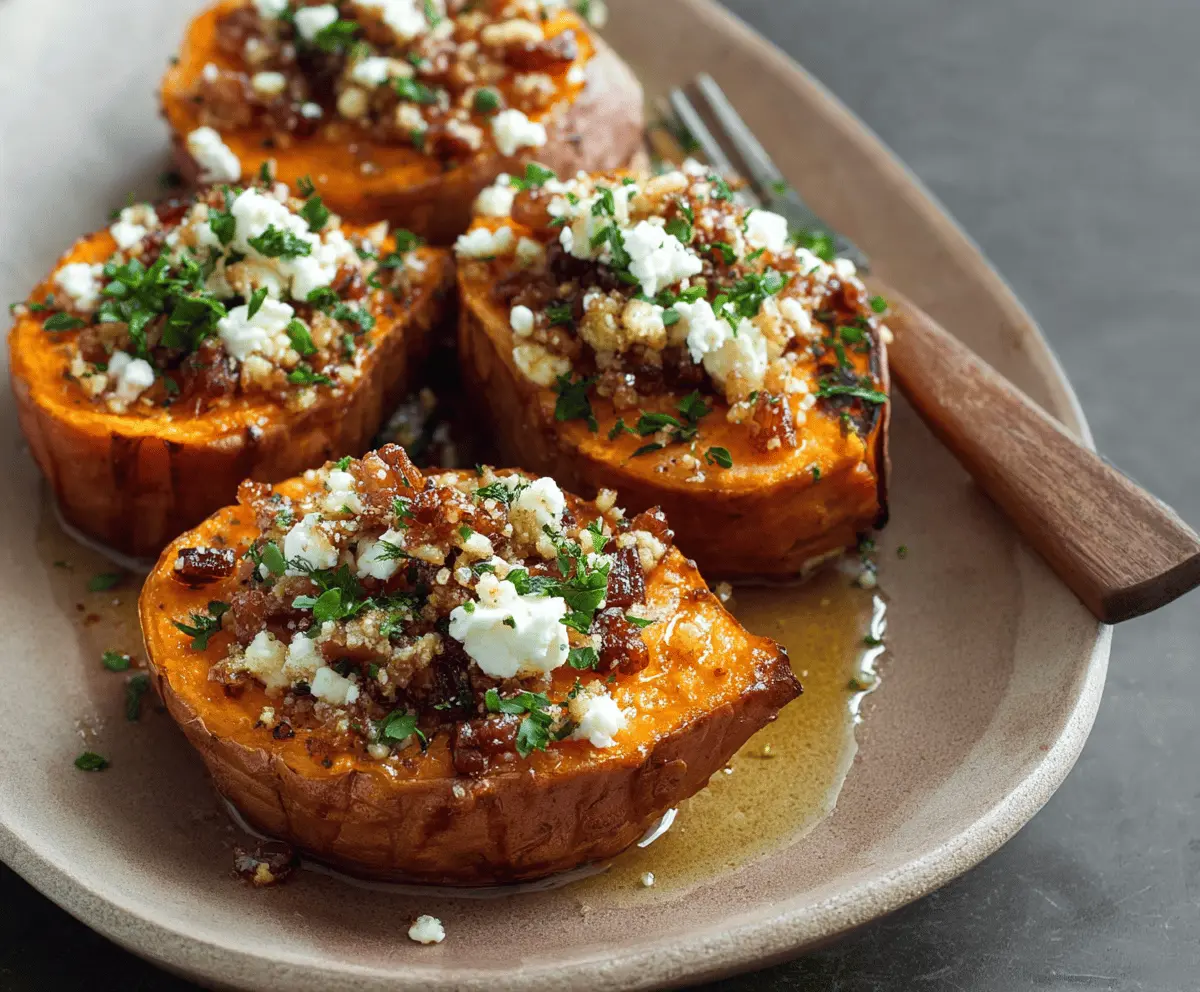 Sweet Potato Rounds with Honey & Feta Crumble