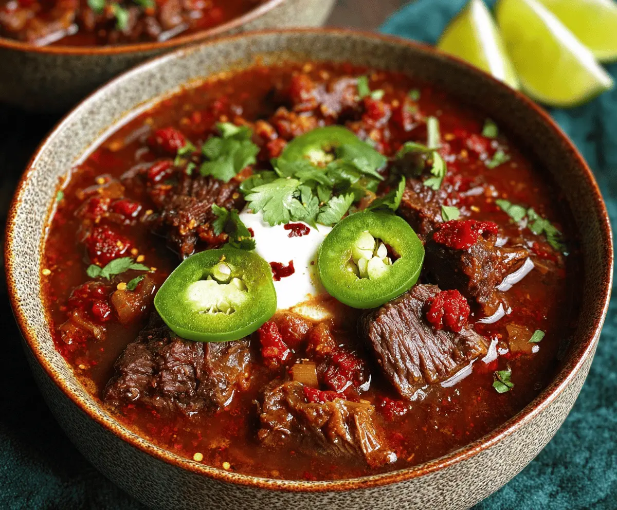 Award Winning Short Rib and Chorizo Chili