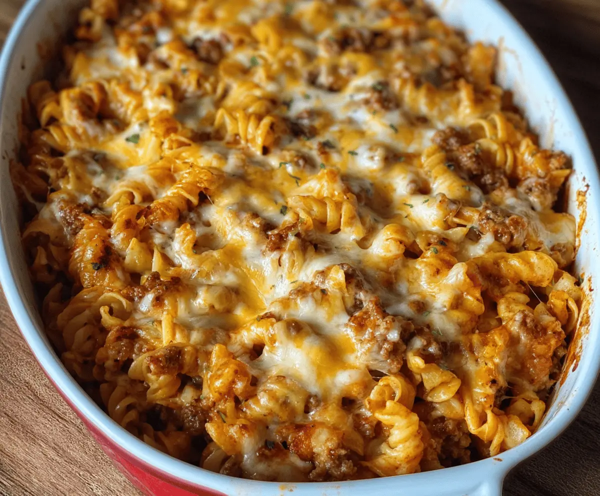 Cheesy Hamburger Casserole Bake for Busy Weeknights