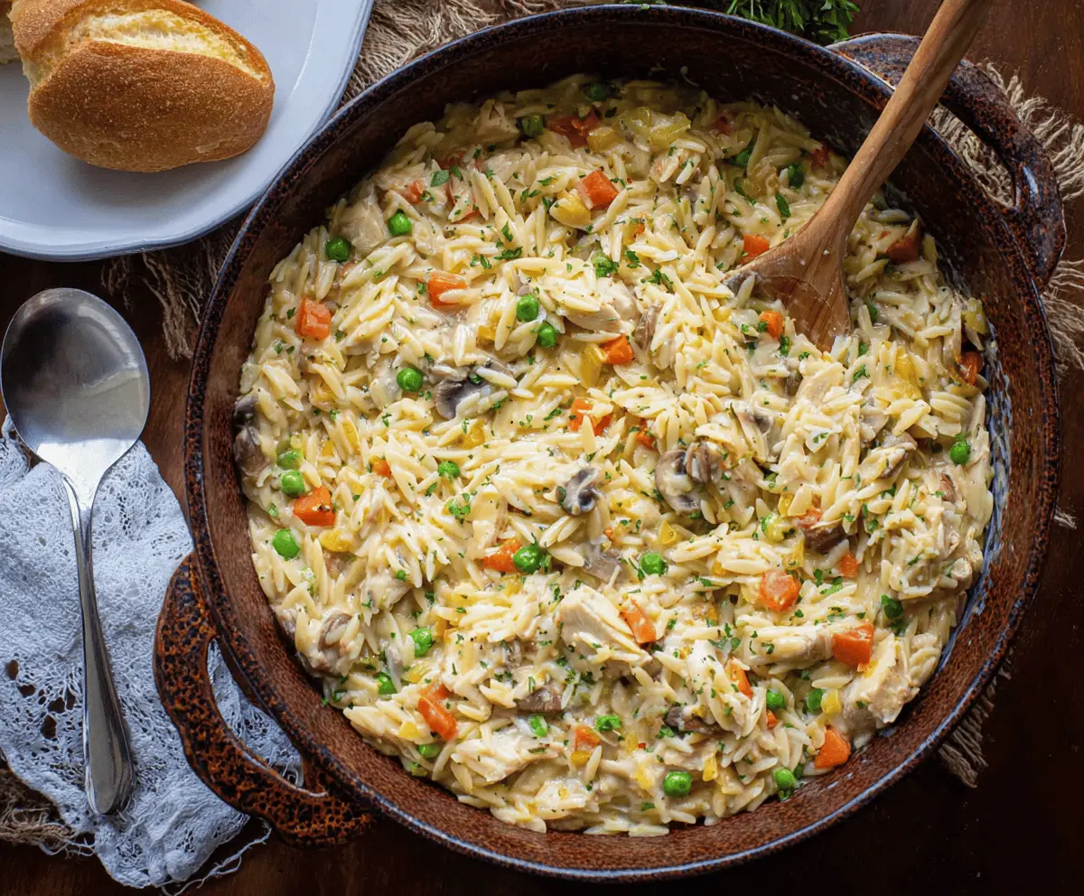Cozy Chicken Pot Pie Orzo