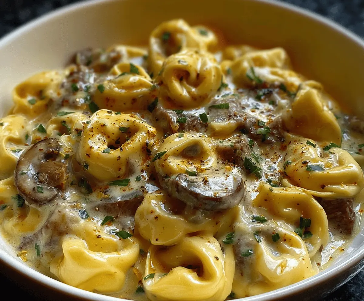 Creamy Cheesesteak Tortellini in Provolone Sauce