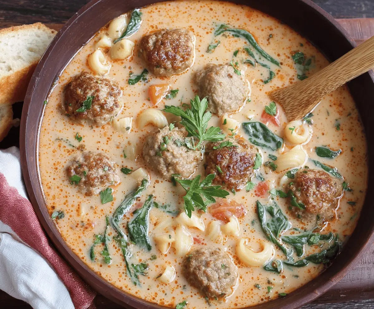 Creamy Italian Meatball Soup 