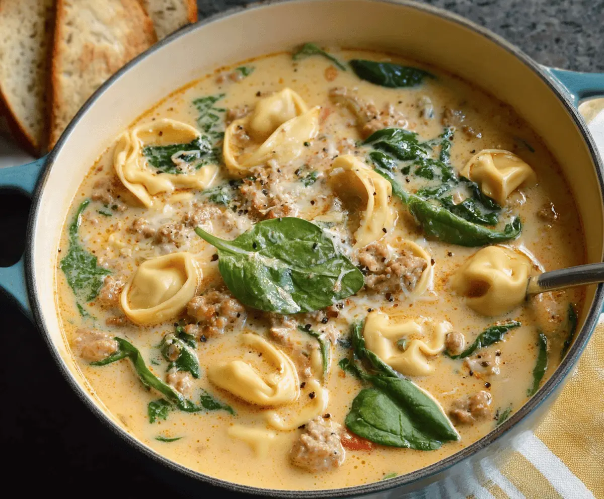 Creamy Sausage Tortellini Soup Meal