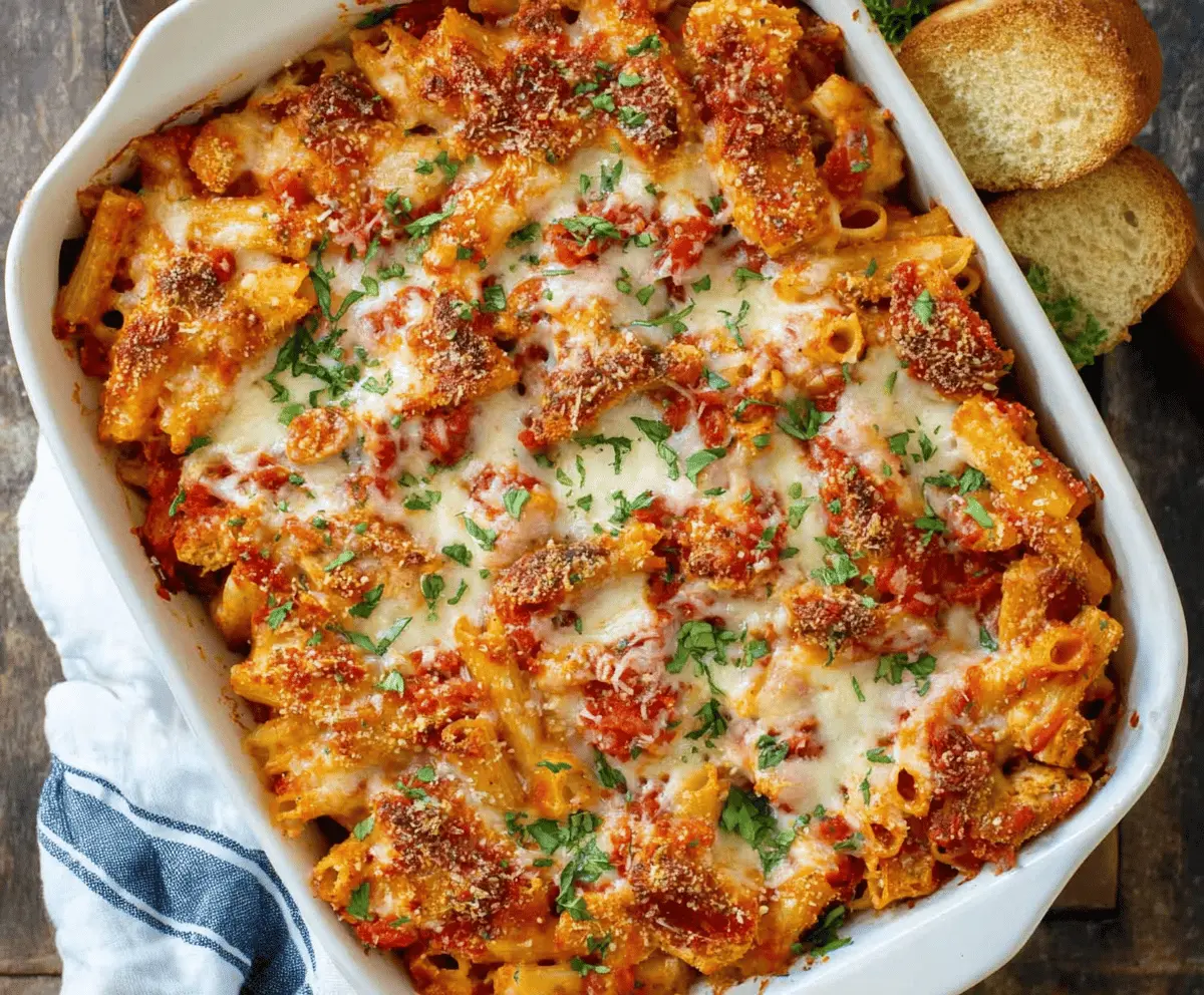 Dump-and-Bake Chicken Parmesan Casserole