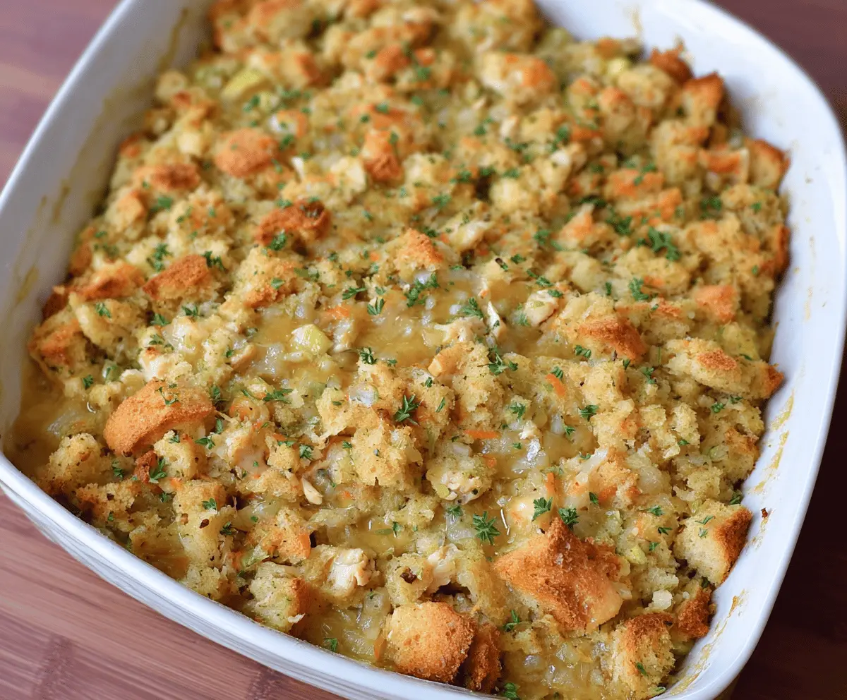 Easy Chicken & Stuffing Casserole