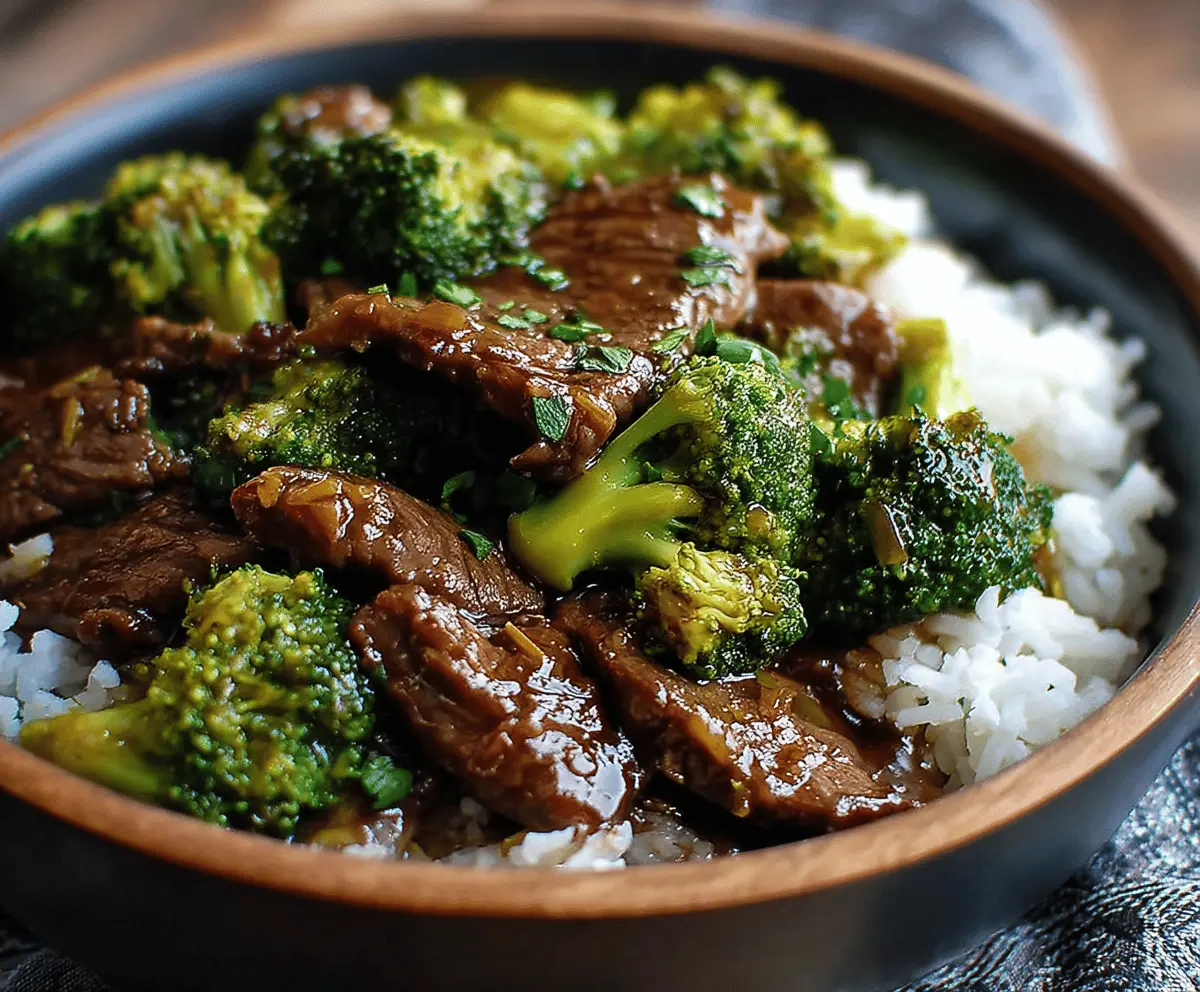 Delicious crock pot beef and broccoli dish featuring tender beef slices and fresh broccoli florets in a savory sauce