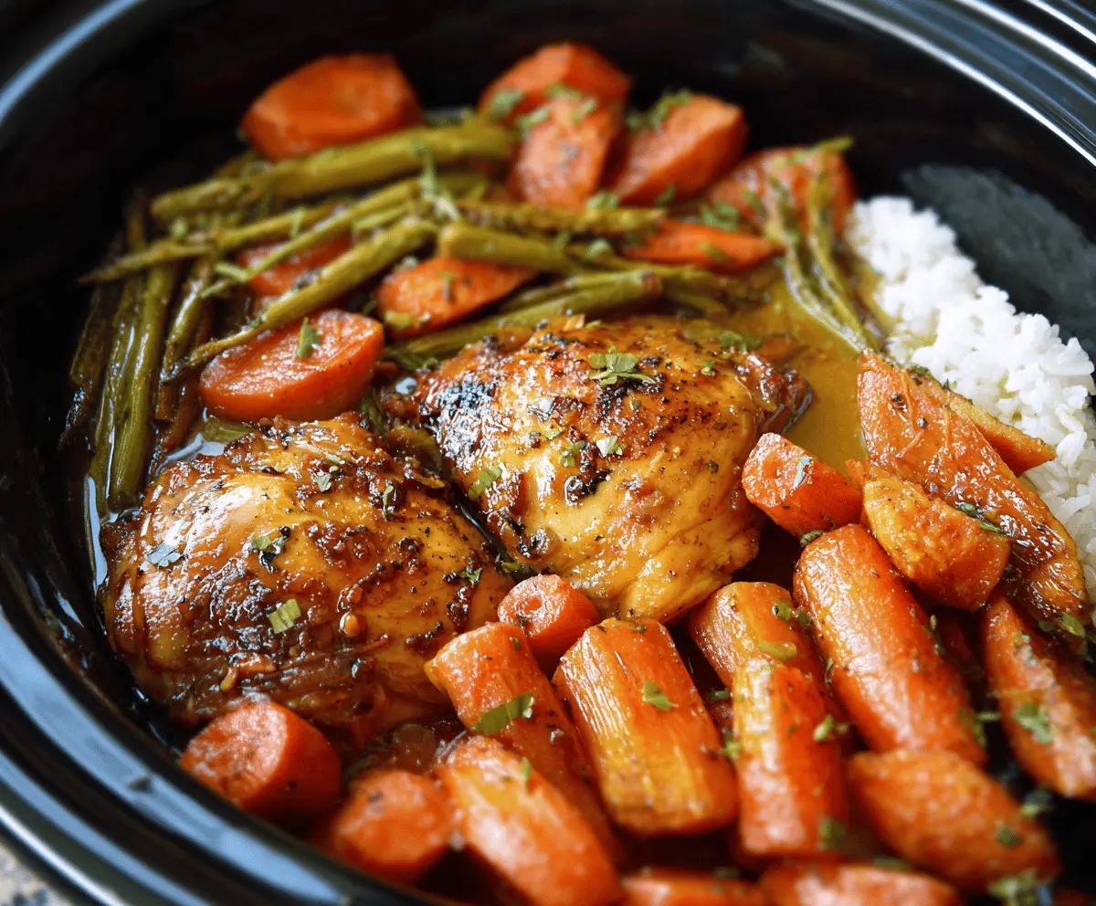 Slow Cooker Honey Garlic Chicken with Vegetables Recipe