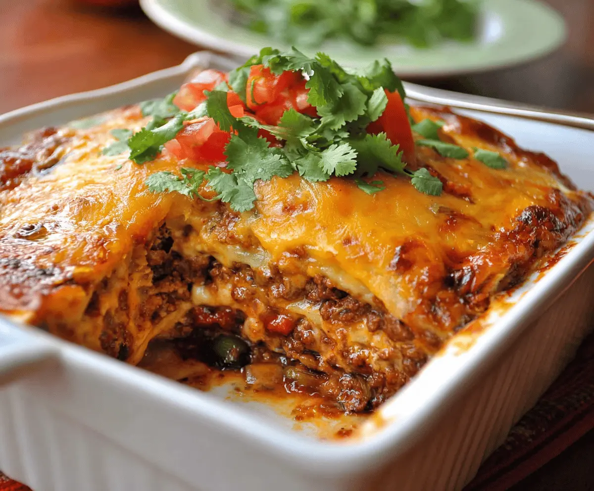 The BEST Beef Enchilada Casserole
