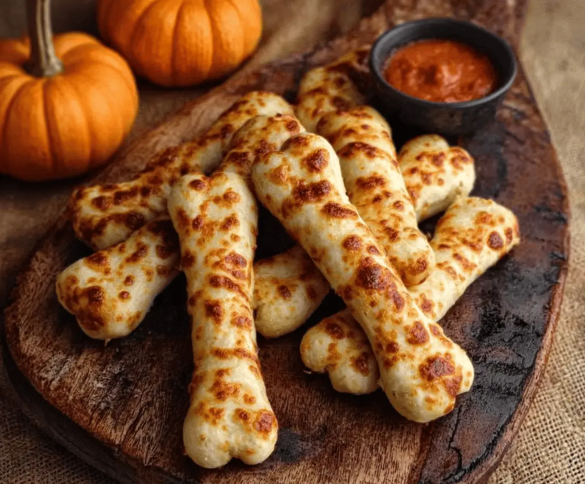 Spooky Cheesy Halloween Breadstick Bones Recipe