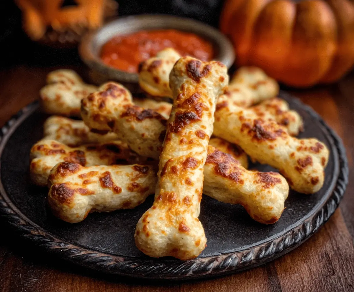 Spooky Cheesy Halloween Breadstick Bones Recipe