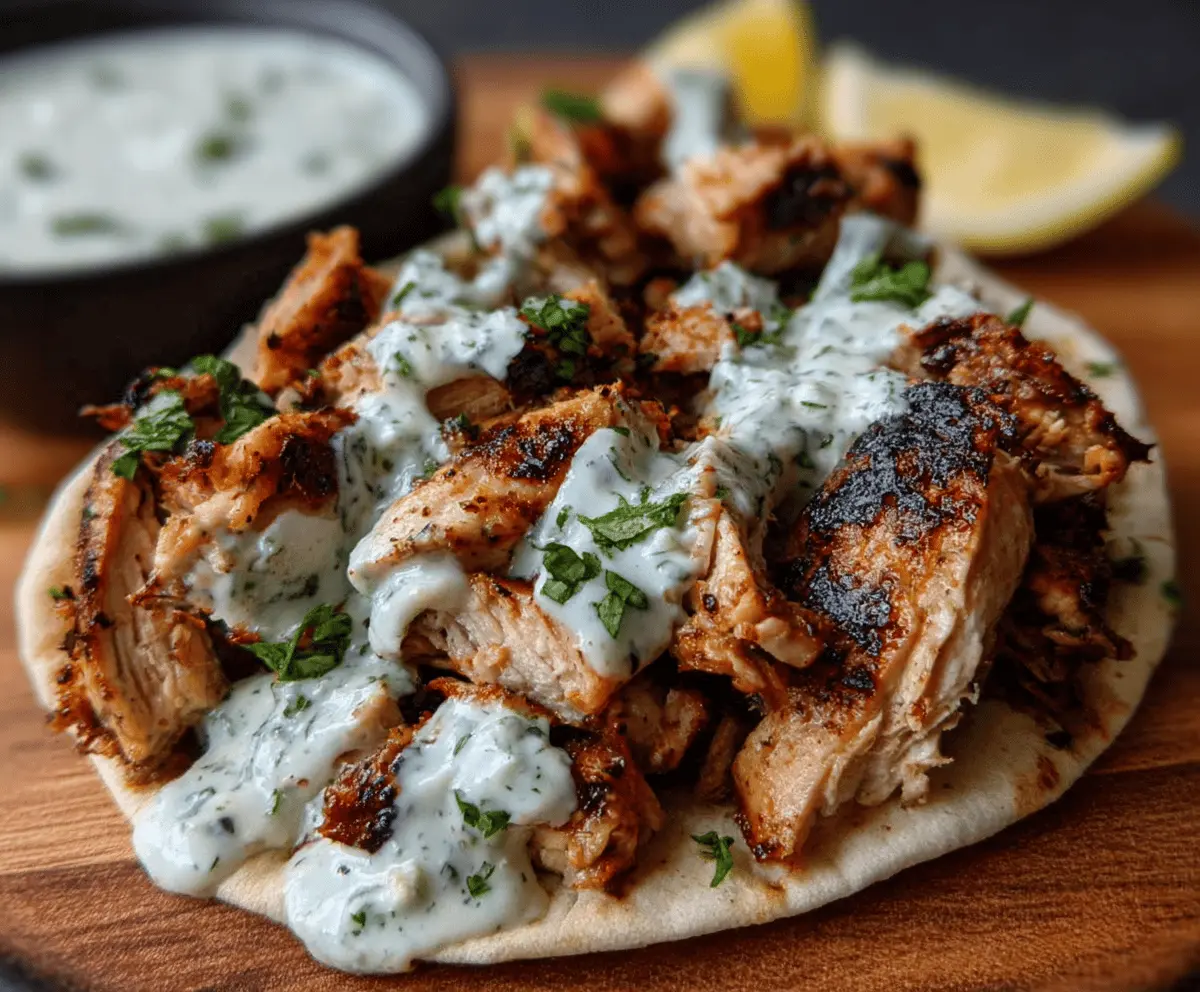 Easy Chicken Shawarma Recipe with Creamy Garlic Sauce