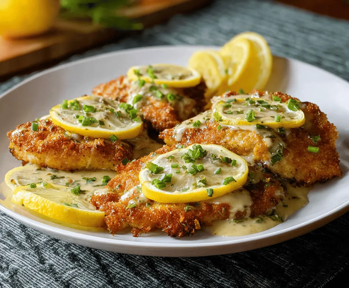 Delicious Lemon Chicken Romano served on a plate with fresh herbs, perfect for a comforting family dinner