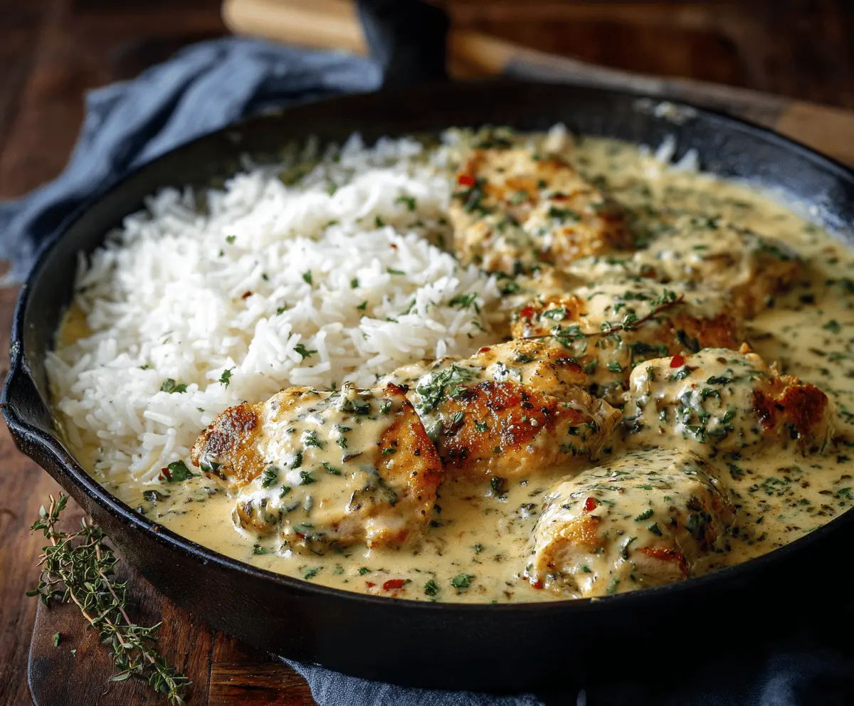Creamy Herb Chicken with Basmati Rice – Easy One-Pan Comfort Meal