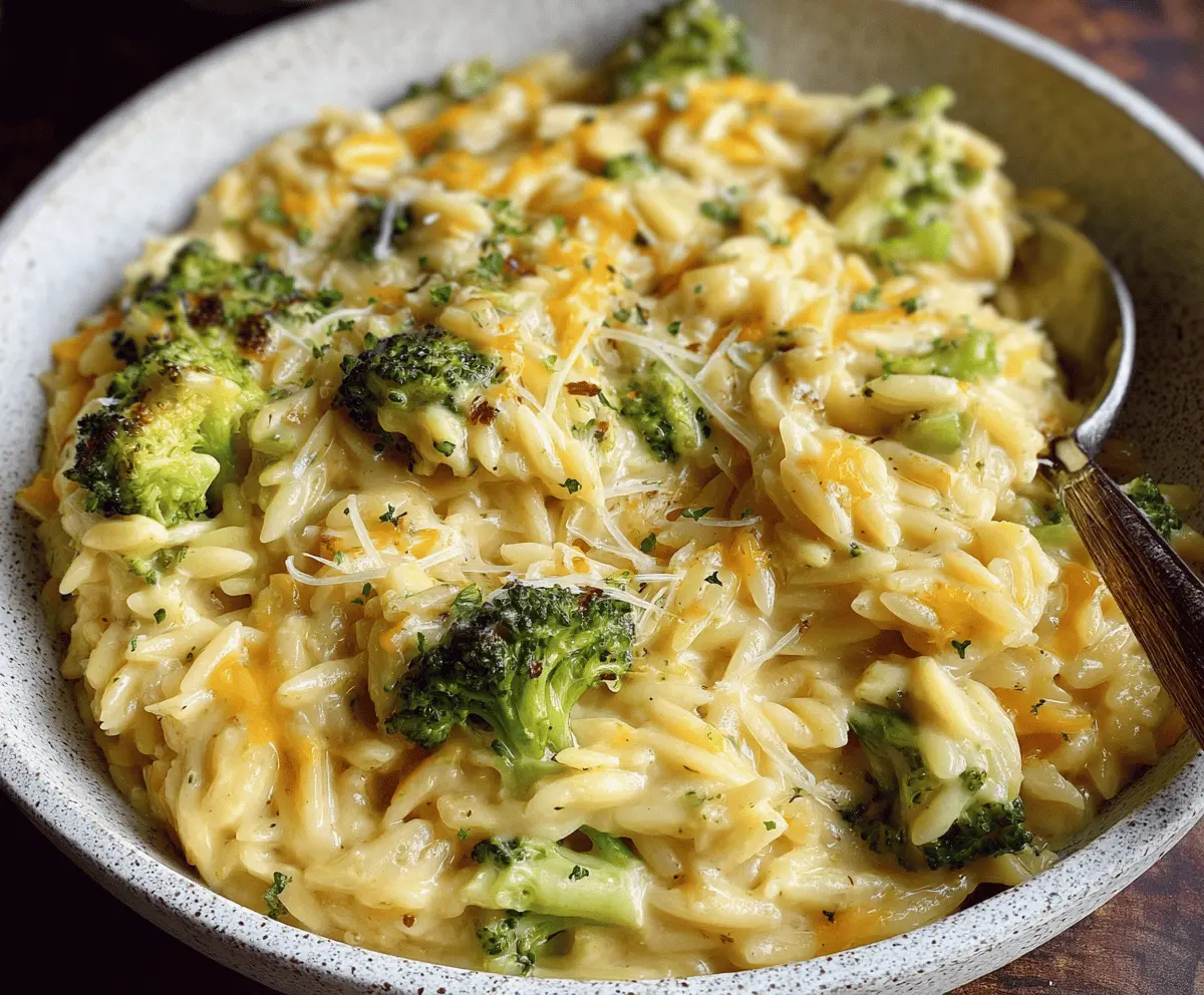 Quick & Creamy Broccoli Cheddar Orzo Recipe