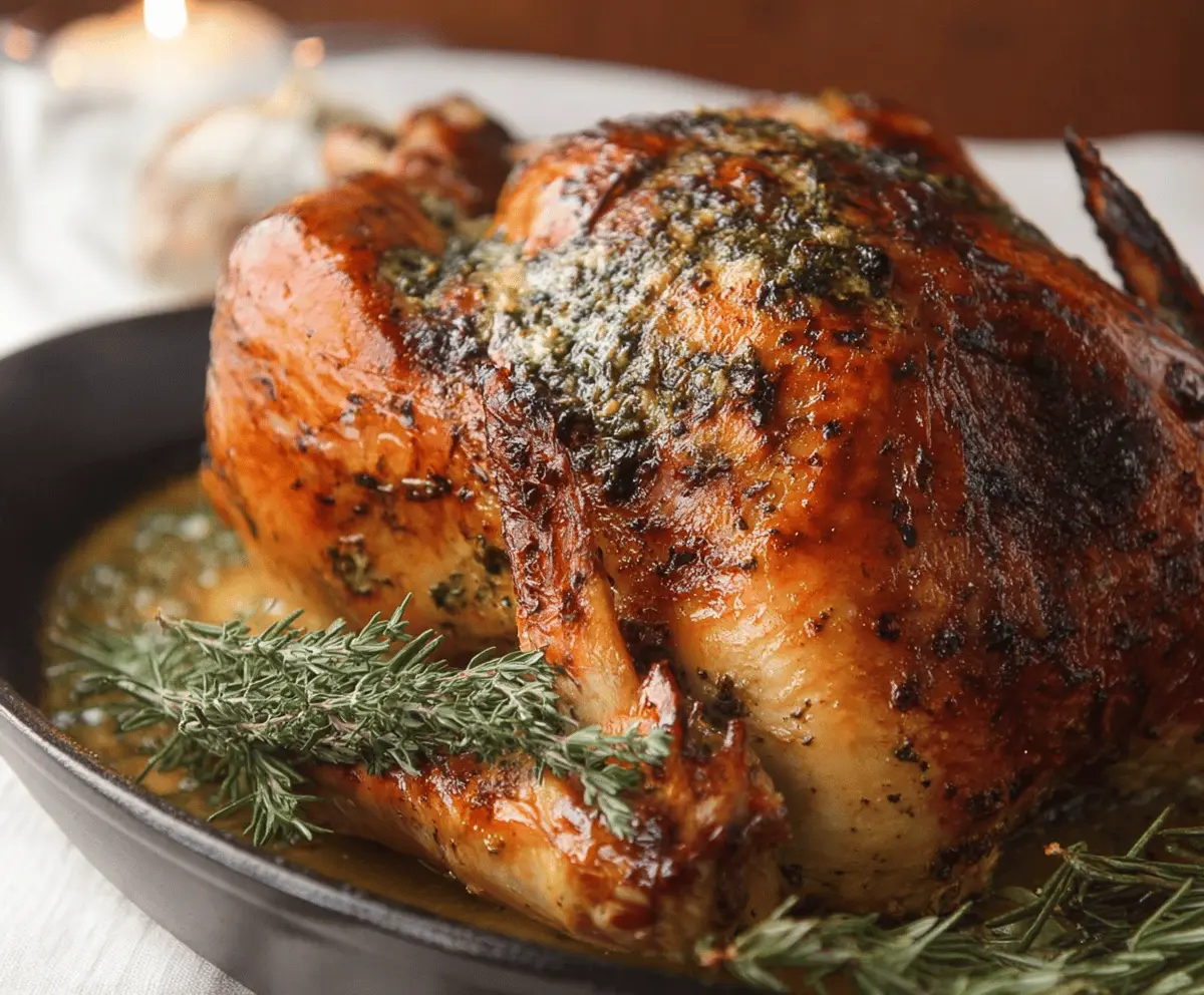 Garlic Herb Butter Roast Turkey Recipe: Juicy & Flavorful Holiday Feast