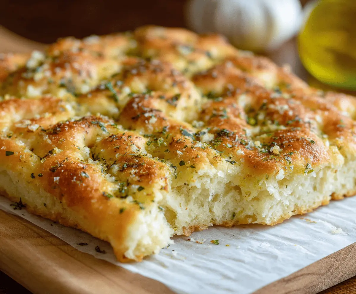 Garlic Parmesan Focaccia Recipe – Easy Savory Italian Bread