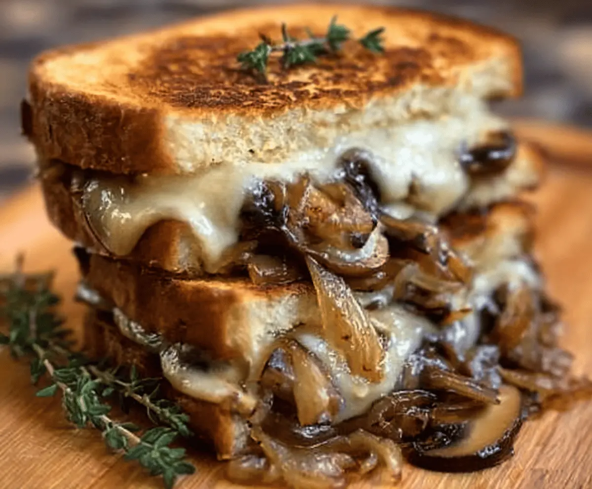 Grilled Cheese with Gouda, Roasted Mushrooms & Onions Recipe