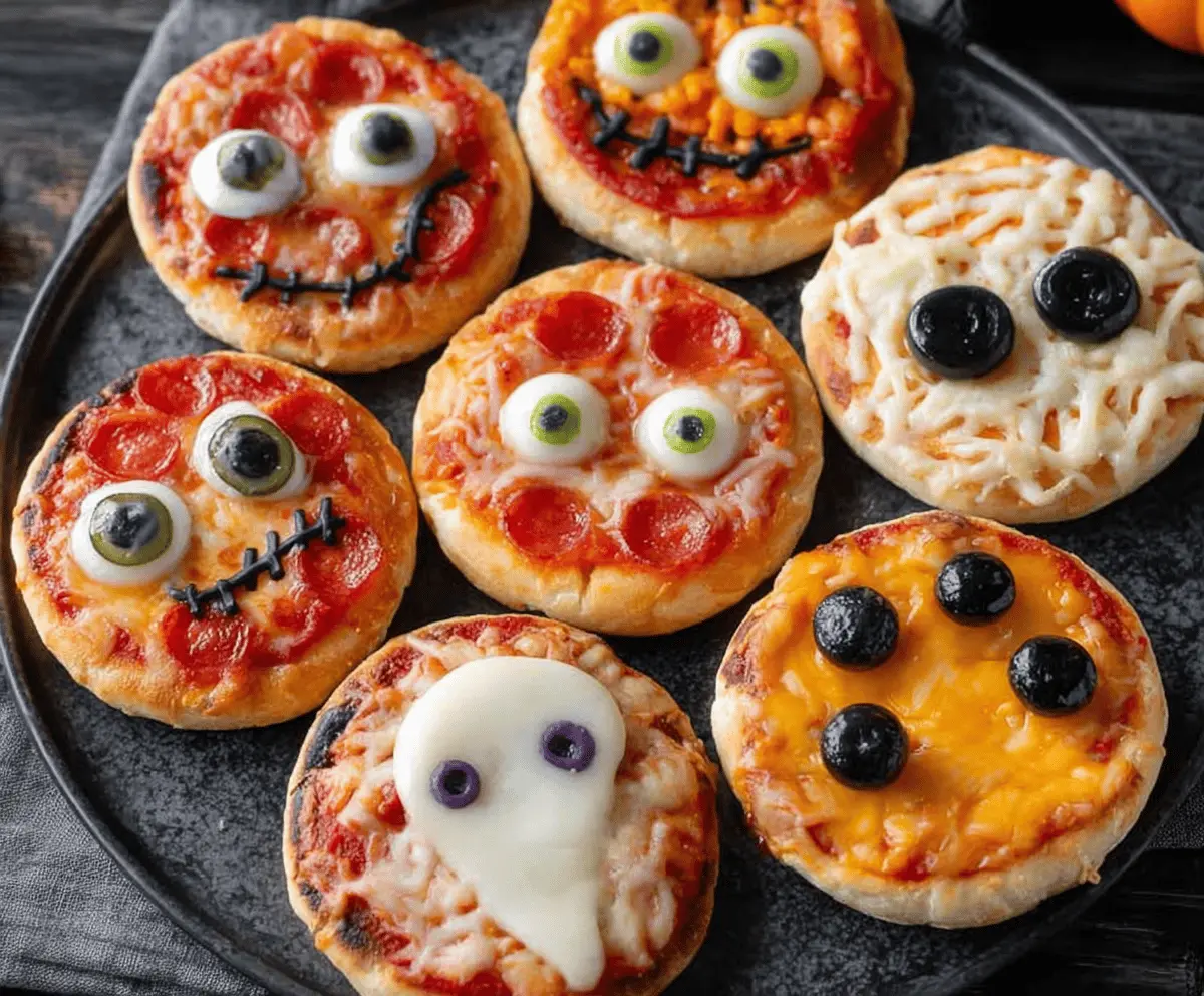 Halloween Mini Pizzas: Fun Kid-Decorated Eyeball Treats