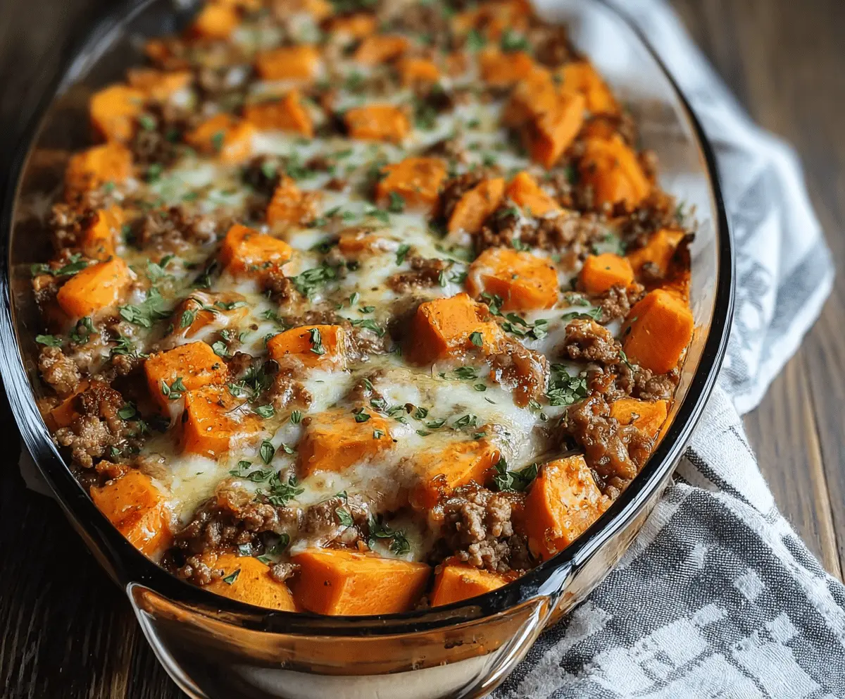 Healthy Ground Turkey & Sweet Potato Dinner Bake Recipe