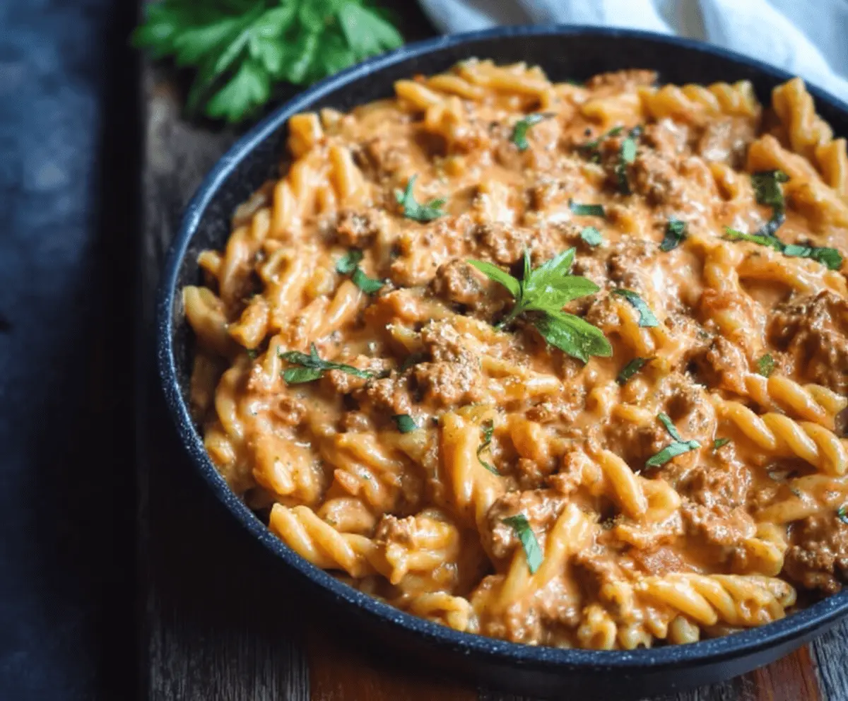 High Protein Creamy Beef Pasta – Quick & Easy Weeknight Dinner