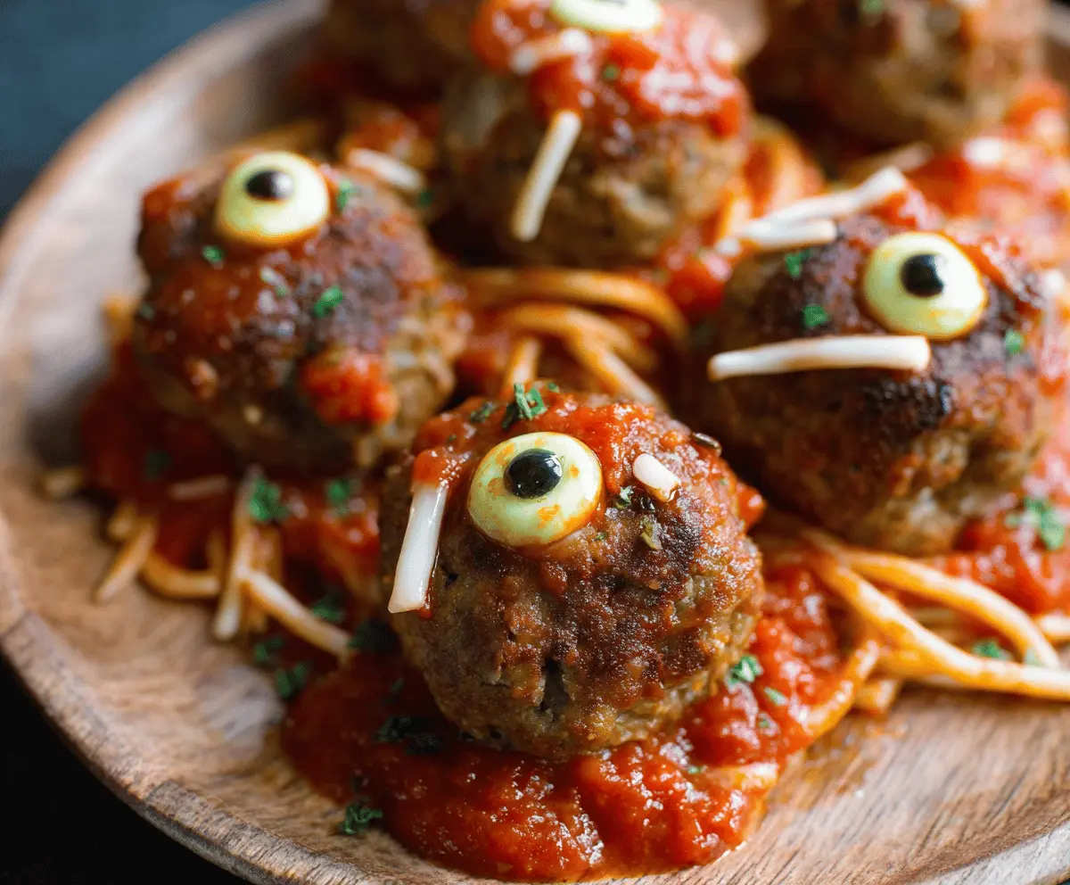 Monster Eyeball Meatballs – Spooky Keto Party Recipe
