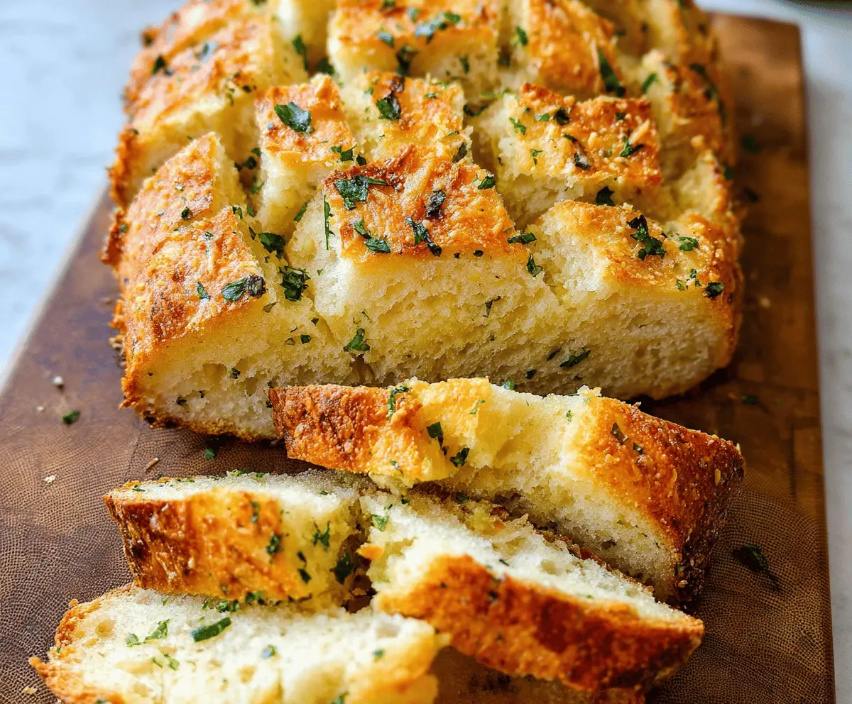 Golden crust Parmesan garlic artisan bread fresh from the oven, showcasing a crispy exterior and flavorful garlic and cheese topping.