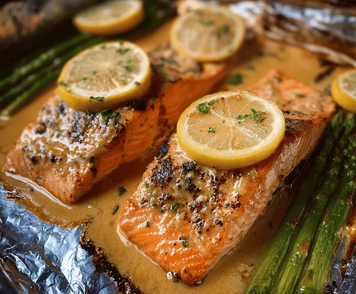 Easy Sheet Pan Lemon Garlic Butter Salmon Recipe