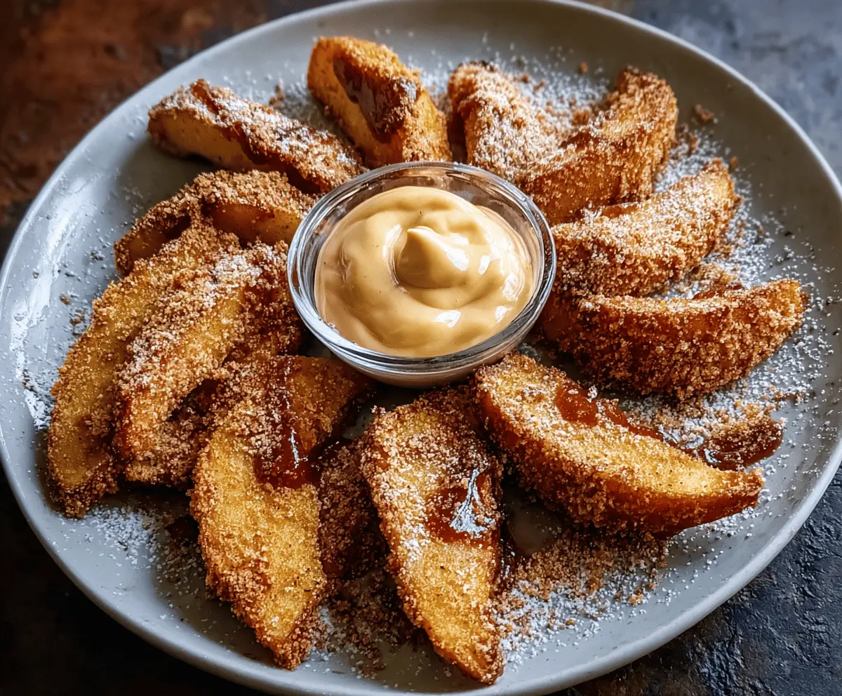 Crispy Air Fried Apple Wedges & Caramel Dip